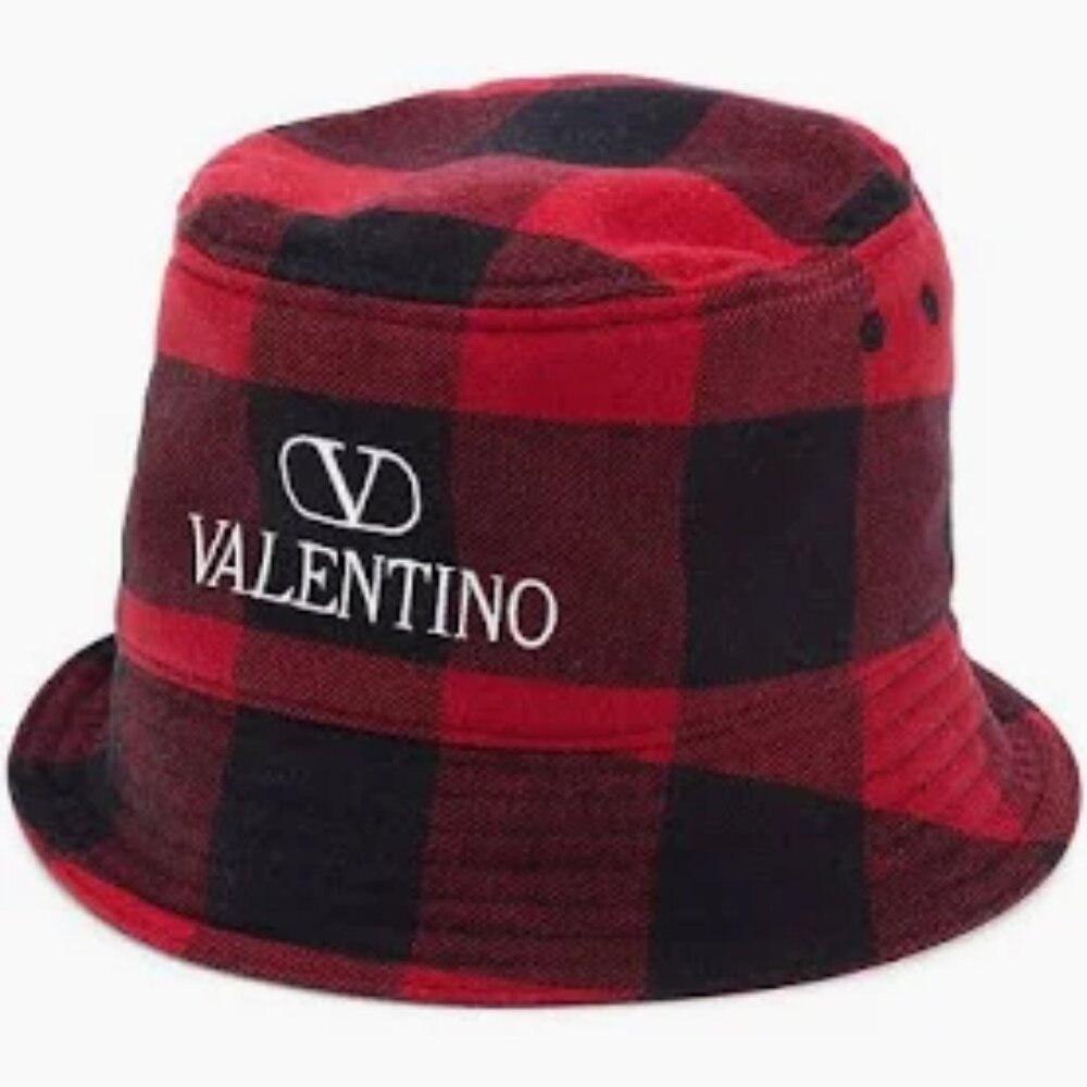 Logo Buffalo Checks Virgin Wool Bucket Hat